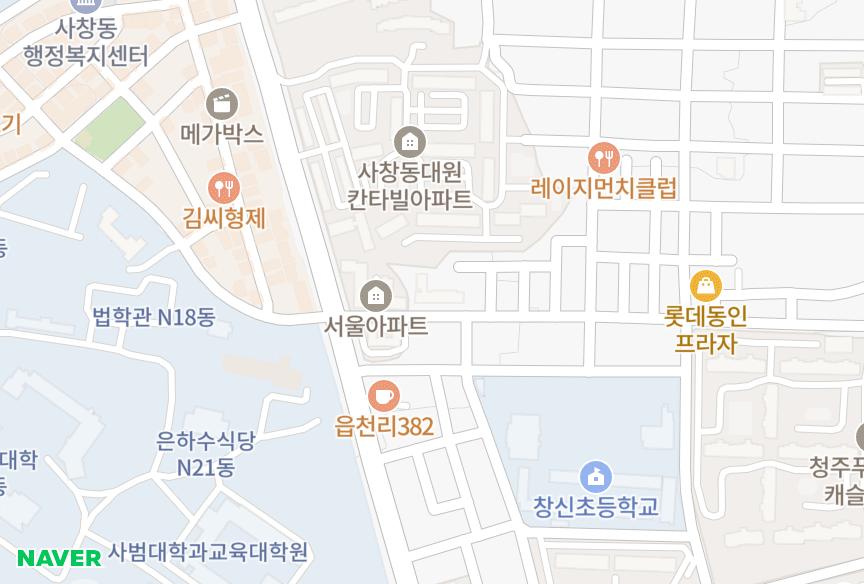충청북도 청주시 서원구 사창동 부흥 위치·실거래 시세 지도