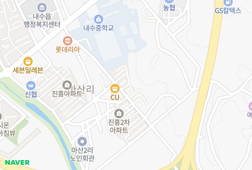충청북도 청주시 청원구 내수읍 마산리 진흥2차 위치·실거래 시세 지도