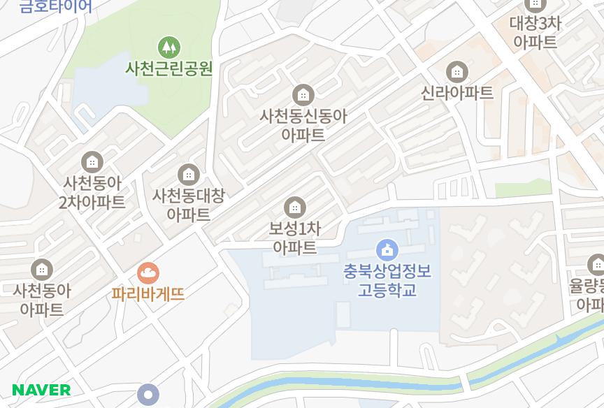 충청북도 청주시 청원구 사천동 보성1차 위치·실거래 시세 지도