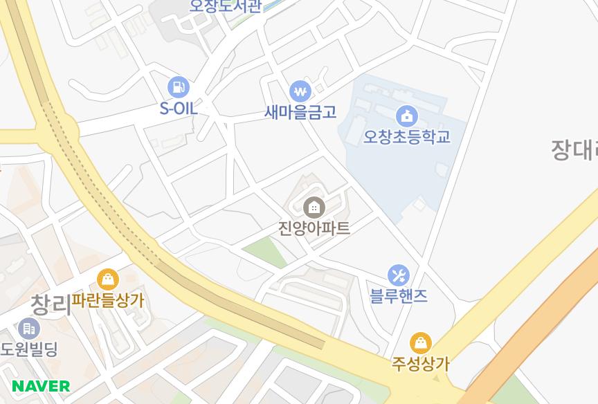 충청북도 청주시 청원구 오창읍 창리 진양 위치·실거래 시세 지도