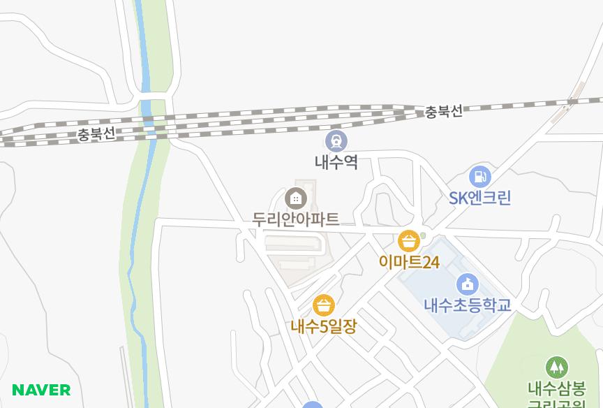 충청북도 청주시 청원구 내수읍 내수리 내수현석원앙 위치·실거래 시세 지도