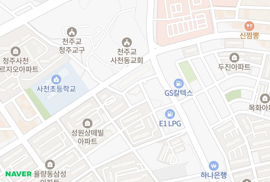 충청북도 청주시 청원구 사천동 일신힐사이드 위치·실거래 시세 지도