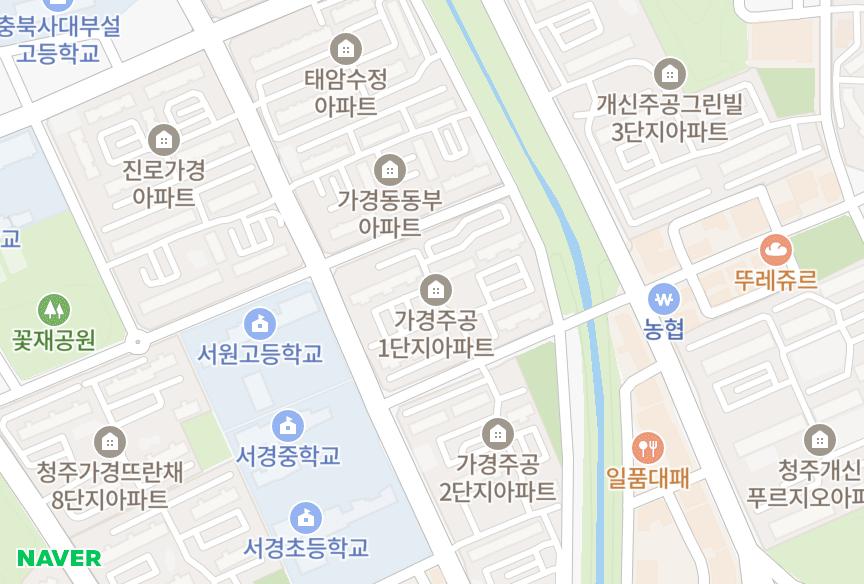 충청북도 청주시 흥덕구 봉명동 주공1차 위치·실거래 시세 지도