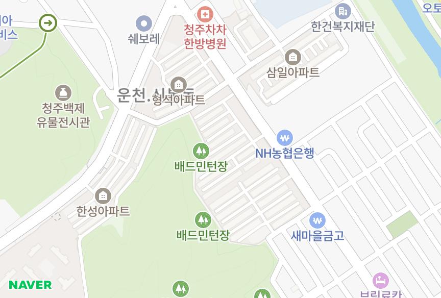 충청북도 청주시 흥덕구 운천동 세원 위치·실거래 시세 지도