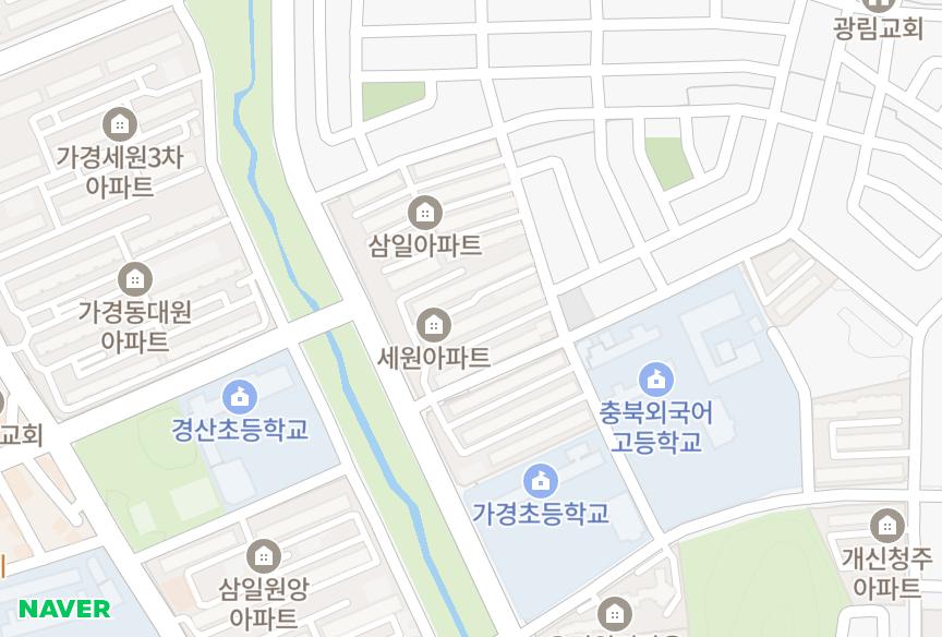 충청북도 청주시 흥덕구 복대동 세원 위치·실거래 시세 지도