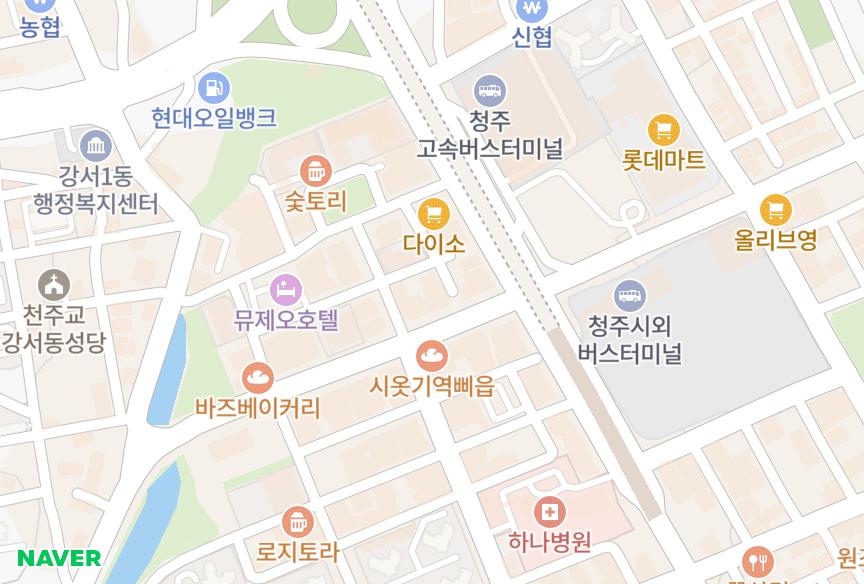 충청북도 청주시 흥덕구 강서동 세솔타운 위치·실거래 시세 지도