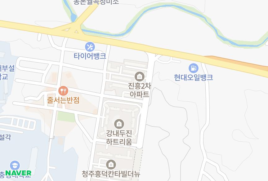 충청북도 청주시 흥덕구 강내면 월곡리 진흥2차 위치·실거래 시세 지도