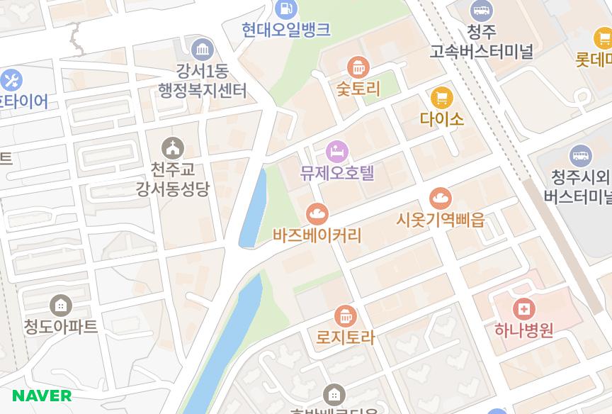 충청북도 청주시 흥덕구 강서동 주산휴네스트 위치·실거래 시세 지도