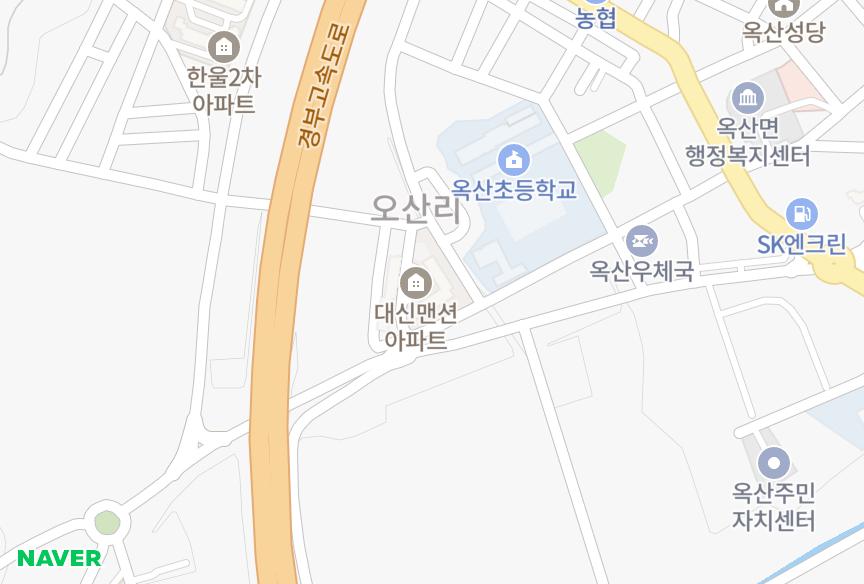 충청북도 청주시 흥덕구 옥산면 오산리 대신 위치·실거래 시세 지도