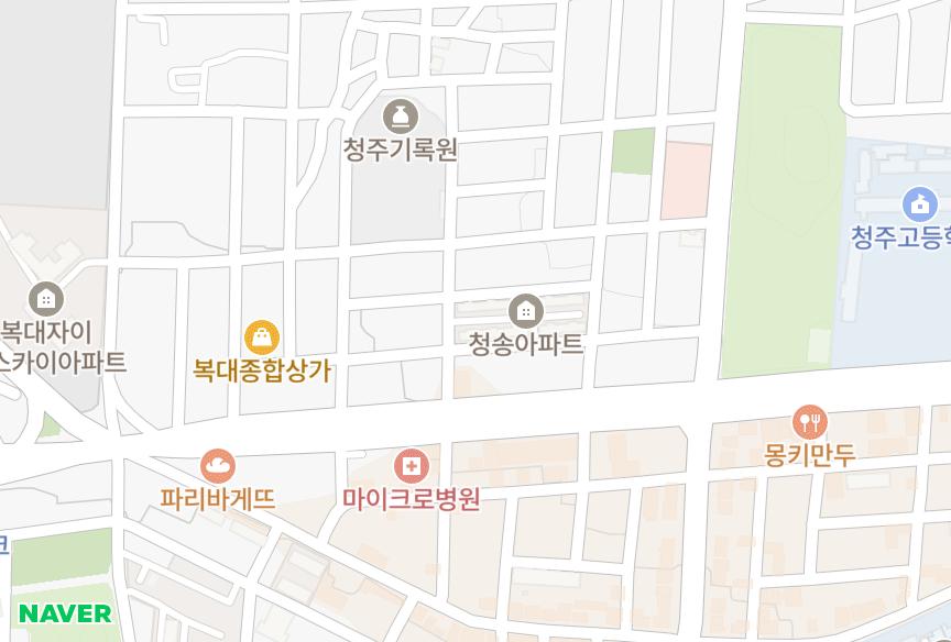 충청북도 청주시 흥덕구 복대동 청송 위치·실거래 시세 지도