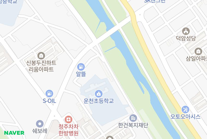 충청북도 청주시 흥덕구 운천동 일심 위치·실거래 시세 지도