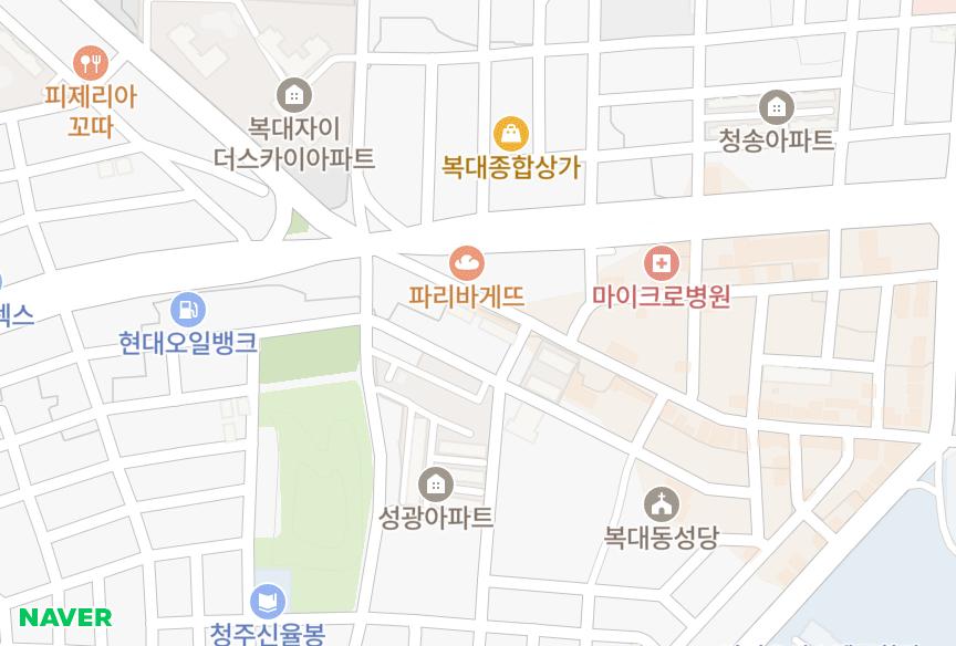 충청북도 청주시 흥덕구 복대동 효성 위치·실거래 시세 지도