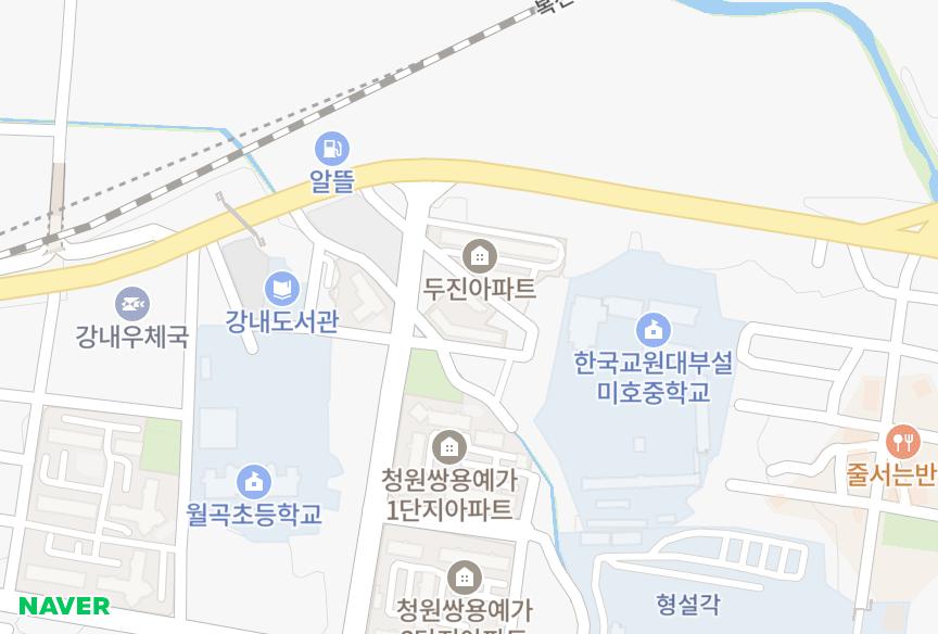 충청북도 청주시 흥덕구 강내면 월곡리 월곡 위치·실거래 시세 지도