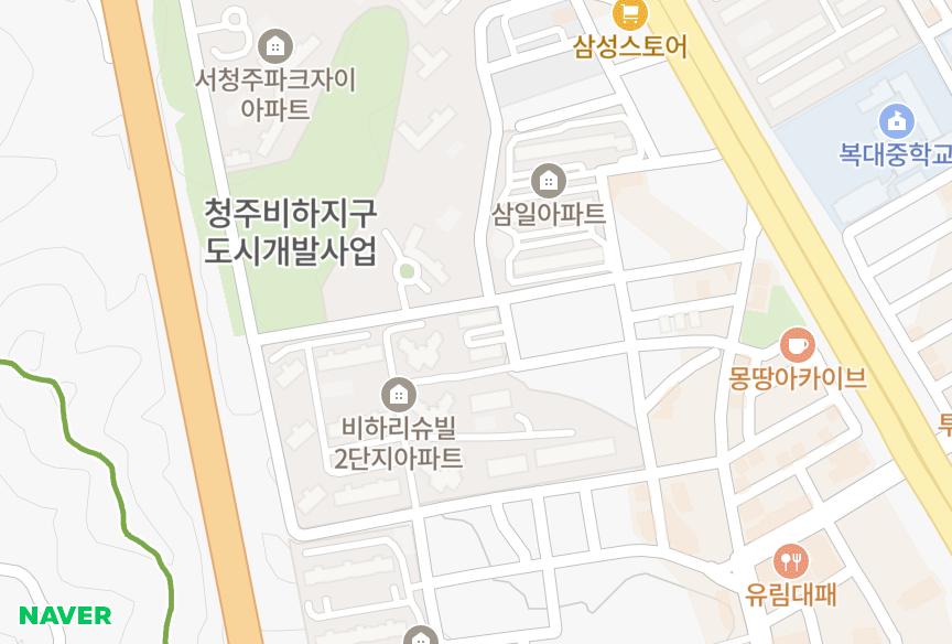 충청북도 청주시 흥덕구 비하동 (161-0) 위치·실거래 시세 지도