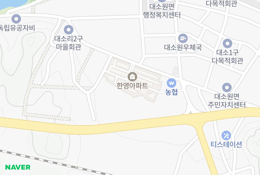 충청북도 충주시 대소원면 대소리 한영1차 위치·실거래 시세 지도