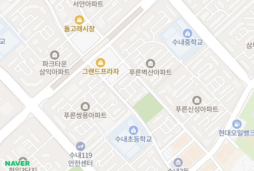 경기도 성남시 분당구 수내동 푸른마을쌍용 위치·실거래 시세 지도