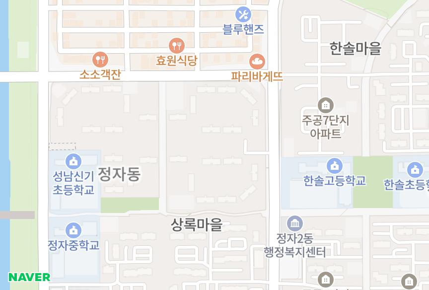 경기도 성남시 분당구 정자동 느티마을4단지공무원 위치·실거래 시세 지도