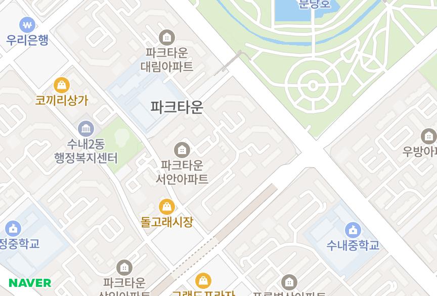 경기도 성남시 분당구 수내동 파크타운서안 위치·실거래 시세 지도