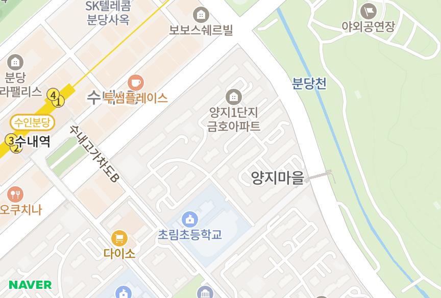 경기도 성남시 분당구 수내동 양지마을1단지금호 위치·실거래 시세 지도