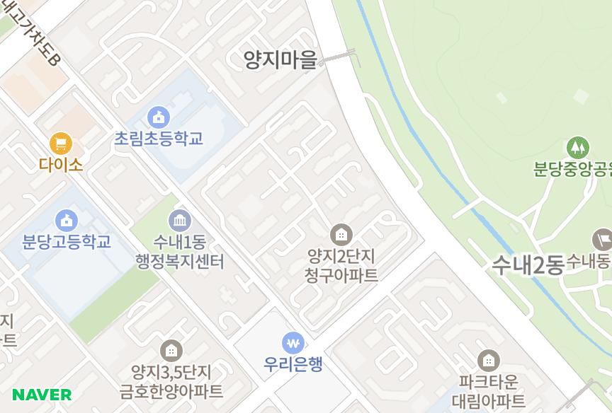 경기도 성남시 분당구 수내동 양지마을2단지청구 위치·실거래 시세 지도