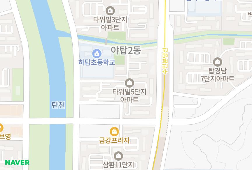 경기도 성남시 분당구 야탑동 탑마을진덕 위치·실거래 시세 지도