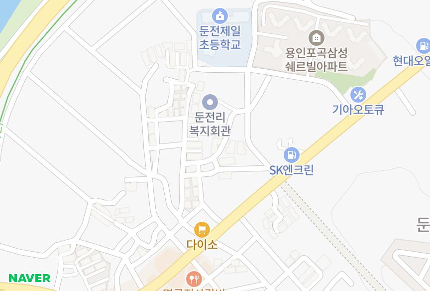 경기도 용인시 처인구 포곡읍 둔전리 태영 위치·실거래 시세 지도