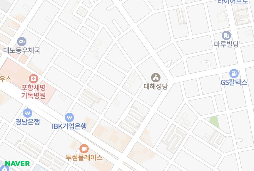 경상북도 포항시 남구 대도동 대해디오채가동 위치·실거래 시세 지도