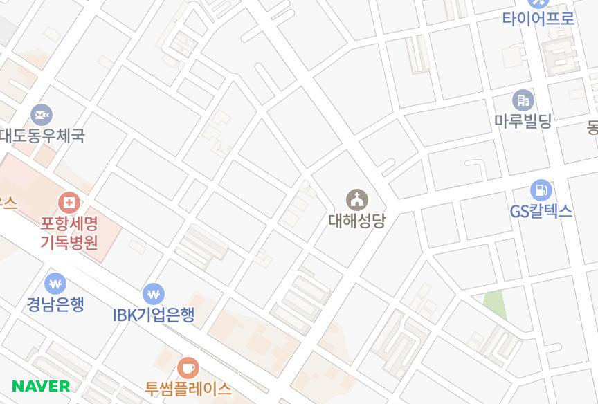 경상북도 포항시 남구 대도동 대해디오채나동 위치·실거래 시세 지도