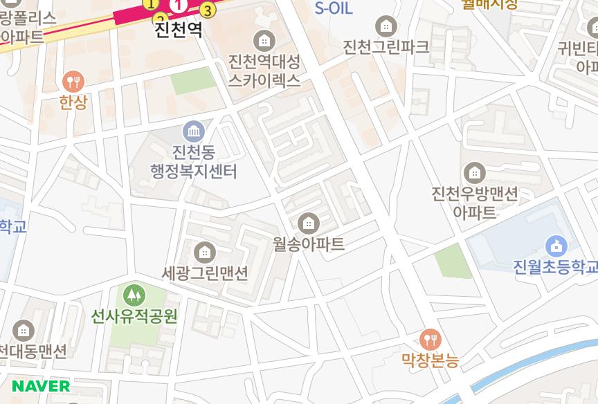 대구광역시 달서구 진천동 월송다동 위치·실거래 시세 지도