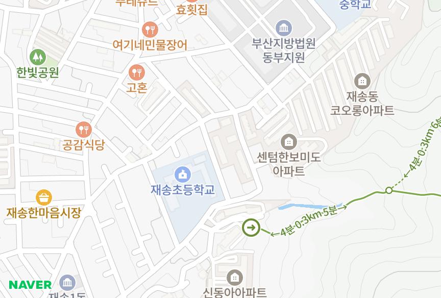 부산광역시 해운대구 재송동 영광그린파크나 위치·실거래 시세 지도