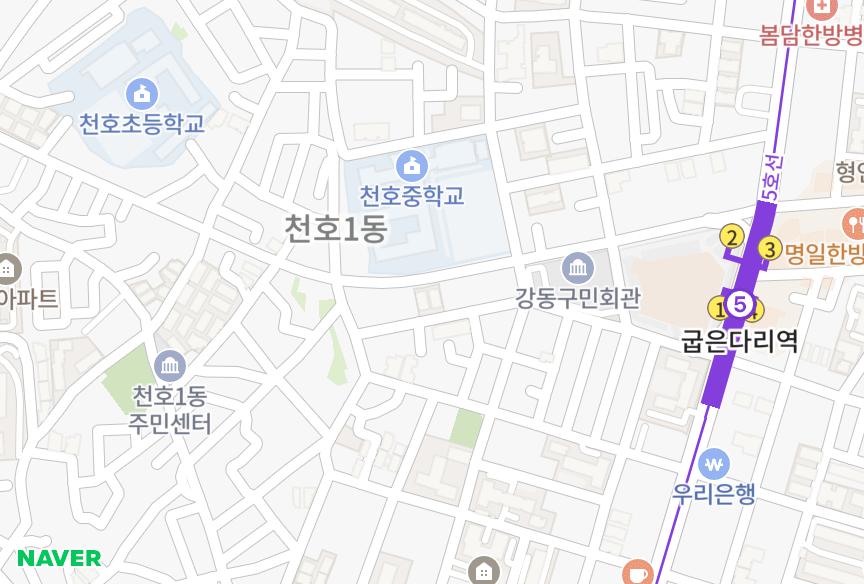 서울특별시 강동구 천호동 새롬트윈스아파트A동 위치·실거래 시세 지도