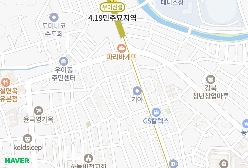 서울특별시 강북구 수유동 파크 위치·실거래 시세 지도