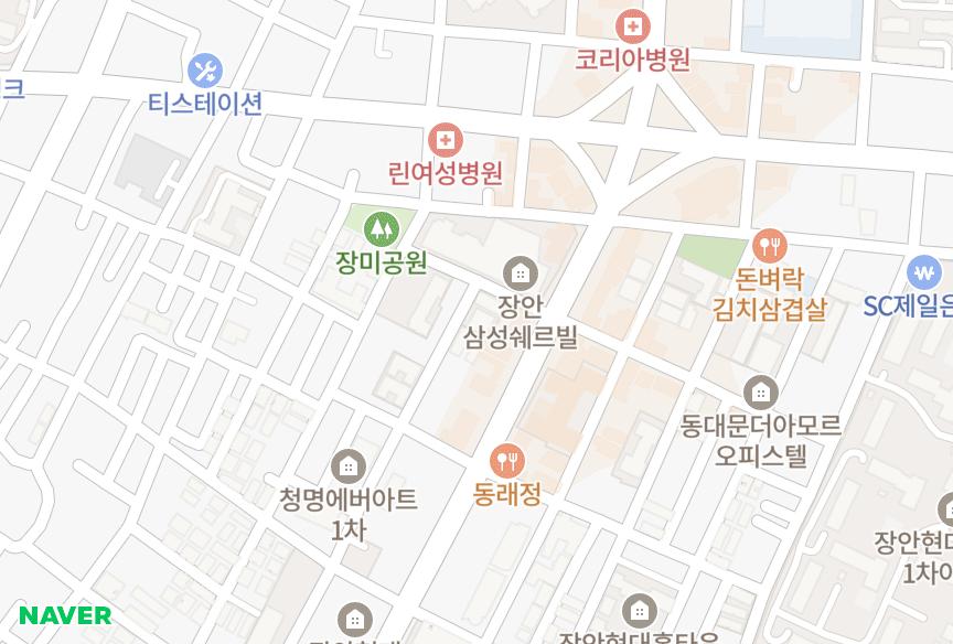 서울특별시 동대문구 장안동 청솔 위치·실거래 시세 지도