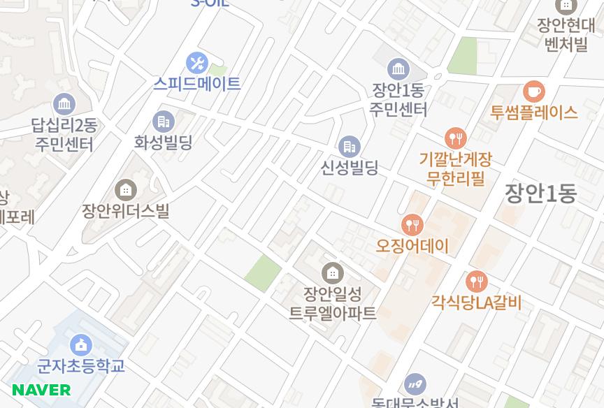 서울특별시 동대문구 장안동 청솔브레싱 위치·실거래 시세 지도