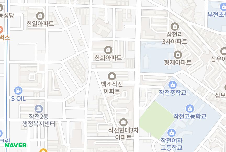 인천광역시 계양구 작전동 백조가,나동 위치·실거래 시세 지도