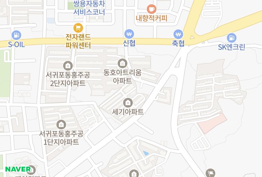 제주특별자치도 서귀포시 동홍동 세기1마동 위치·실거래 시세 지도