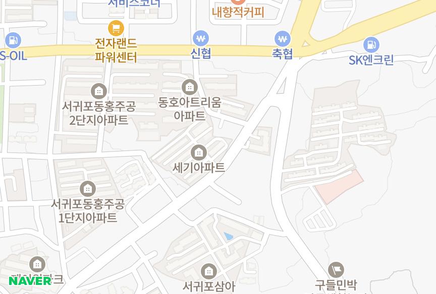 제주특별자치도 서귀포시 동홍동 세기1바동 위치·실거래 시세 지도