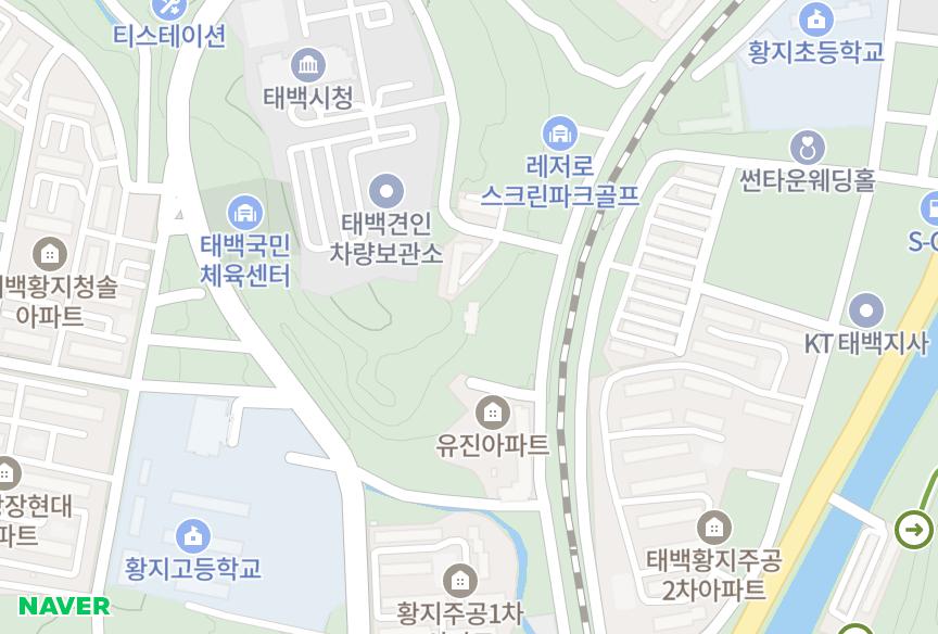 강원특별자치도 태백시 황지동 THE센츄리 위치·실거래 시세 지도