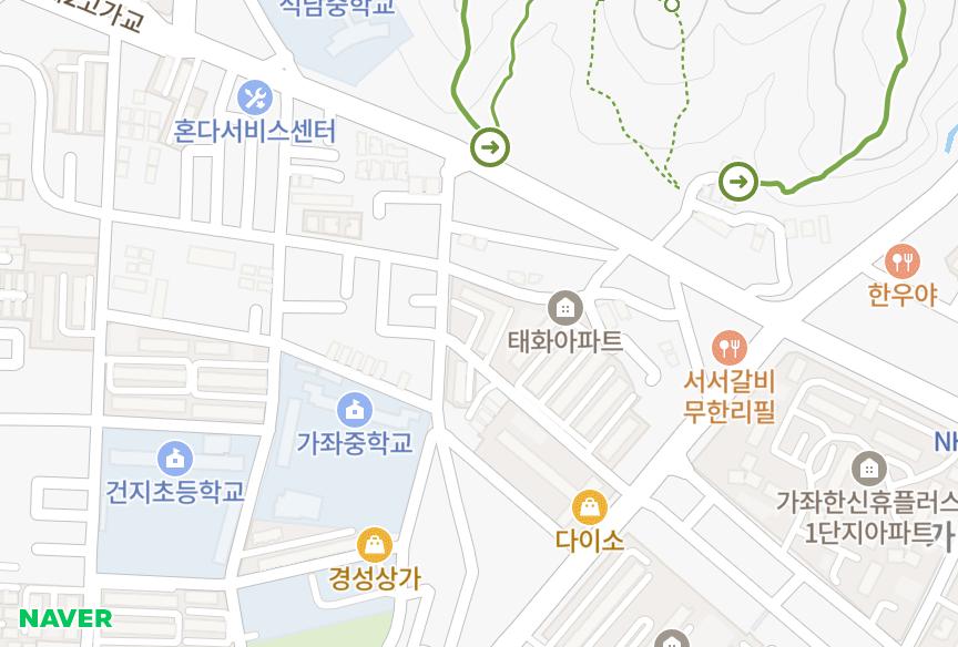 인천광역시 서구 가좌동 동진 위치·실거래 시세 지도