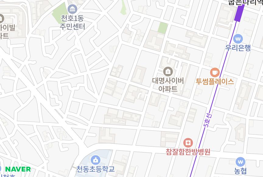서울특별시 강동구 천호동 광남캐스빌 위치·실거래 시세 지도