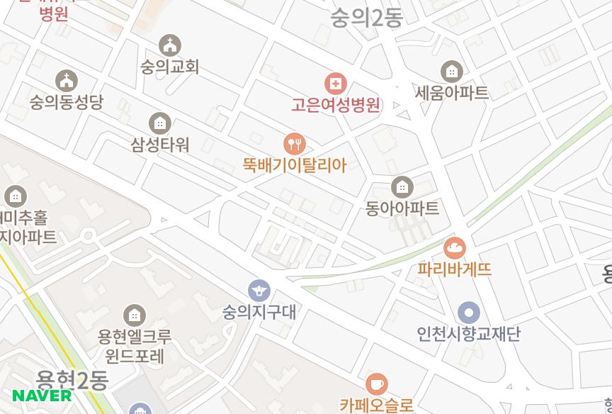 인천광역시 미추홀구 숭의동 미송 위치·실거래 시세 지도