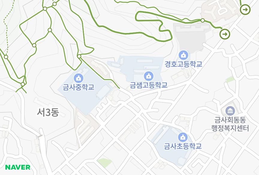 부산광역시 금정구 서동 그린빌 위치·실거래 시세 지도