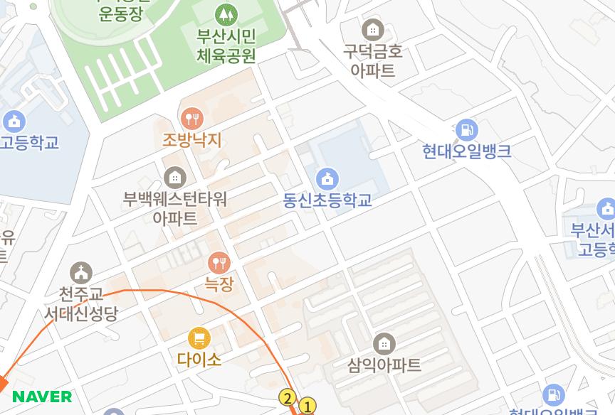 부산광역시 서구 동대신동3가 한영리더스 위치·실거래 시세 지도