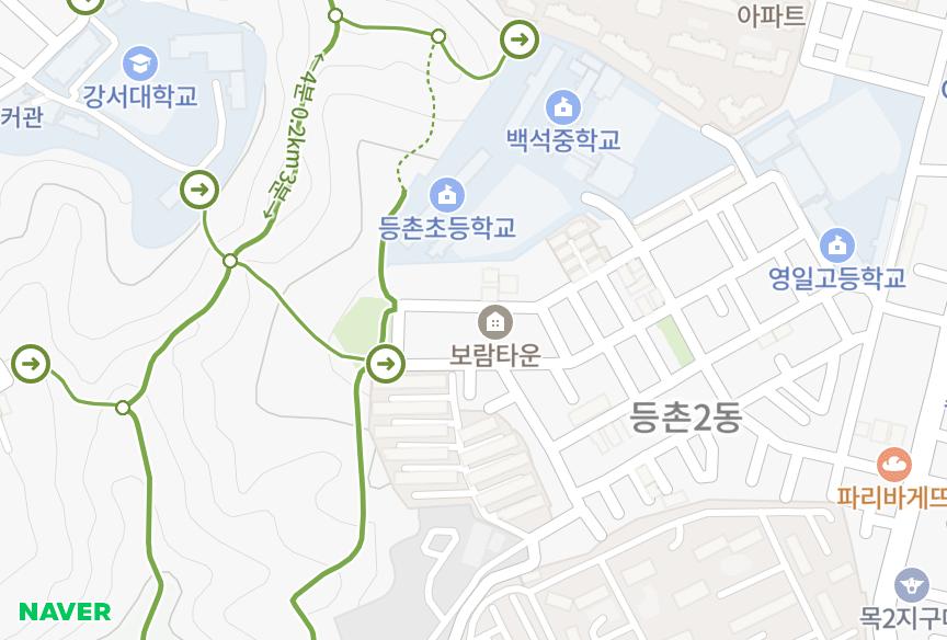서울특별시 강서구 등촌동 보람하이빌 위치·실거래 시세 지도