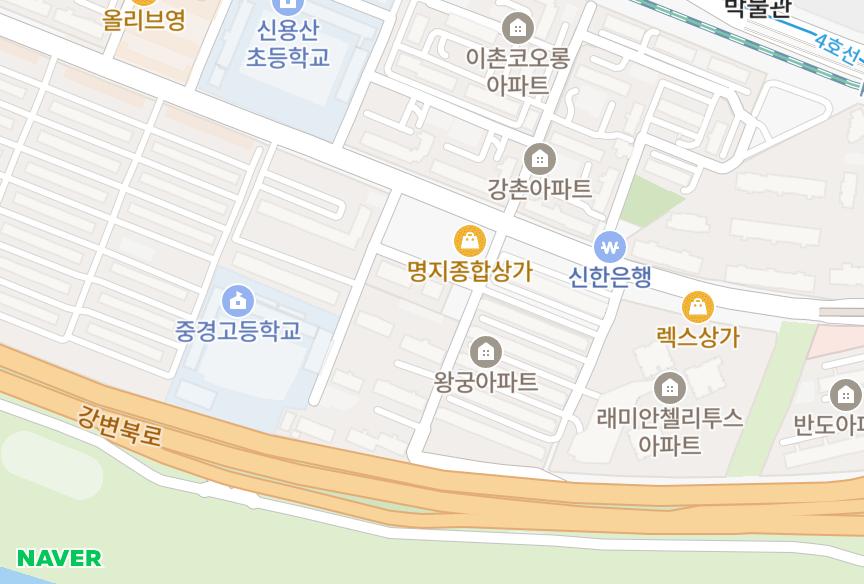 서울특별시 용산구 이촌동 중앙하이츠B 위치·실거래 시세 지도