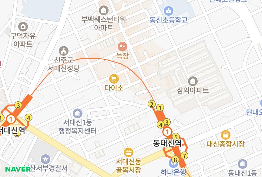 부산광역시 서구 서대신동2가 GL타운A 위치·실거래 시세 지도