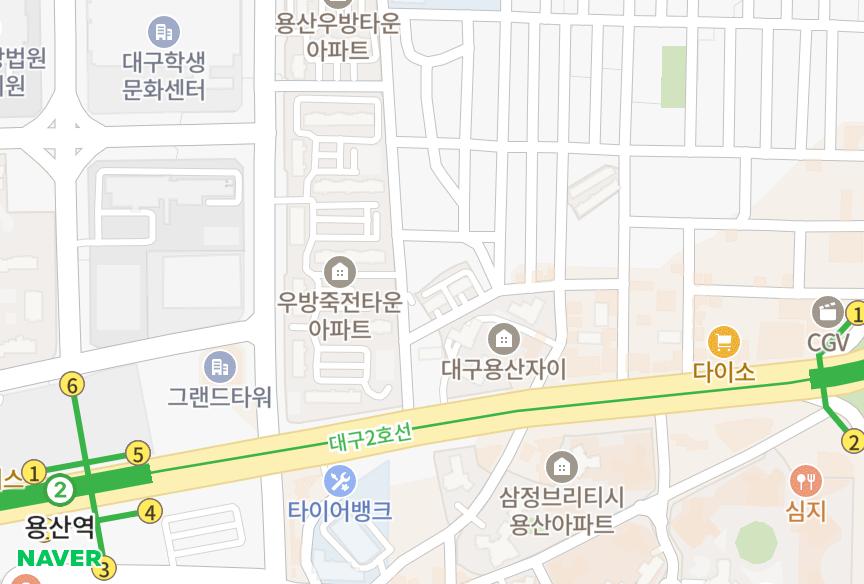 대구광역시 달서구 용산동 용산모닝빌A 위치·실거래 시세 지도