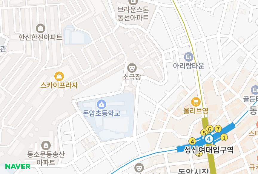 서울특별시 성북구 동소문동6가 한신플러스B 위치·실거래 시세 지도