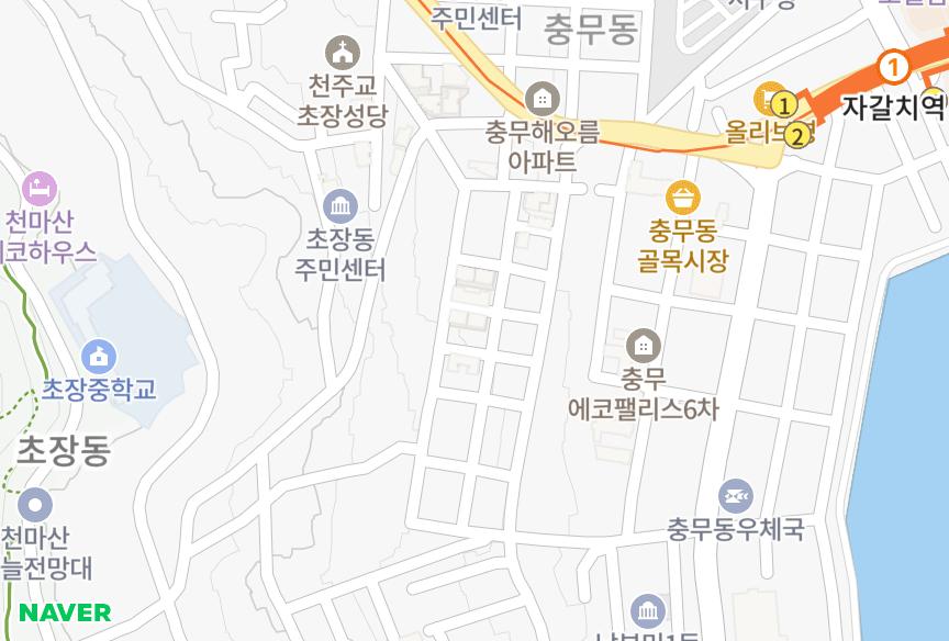 부산광역시 서구 충무동2가 대륙타워B 위치·실거래 시세 지도