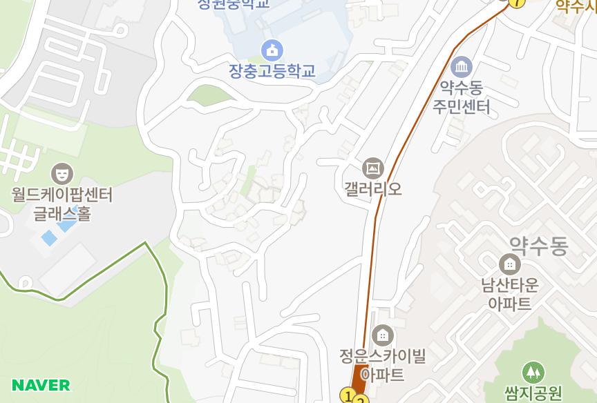 서울특별시 중구 신당동 글로리안A 위치·실거래 시세 지도